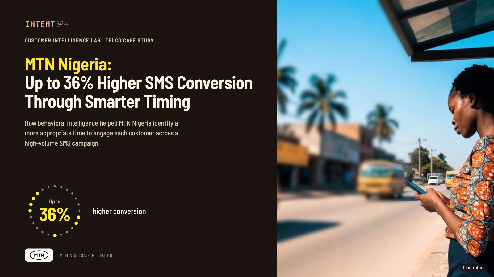 Cover of the MTN Nigeria case study PDF: Up to 36% higher SMS conversion through smarter timing.